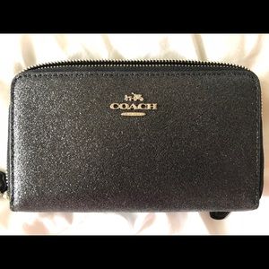 Coach brand new black glitter wristlet